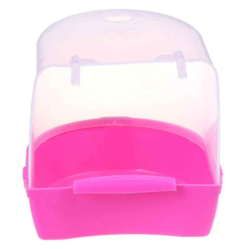 Plastic Bird Water Bath Box Bathtub Parrot For Parakeet Hanging Bowl