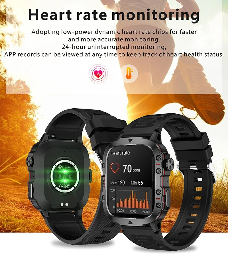 2025 New For Xiaomi Military Smart Watch Men IP68 5ATM Outdoor Sports Fitness Tracker Health Monitor 1.81Inch BT Call Smartwatch