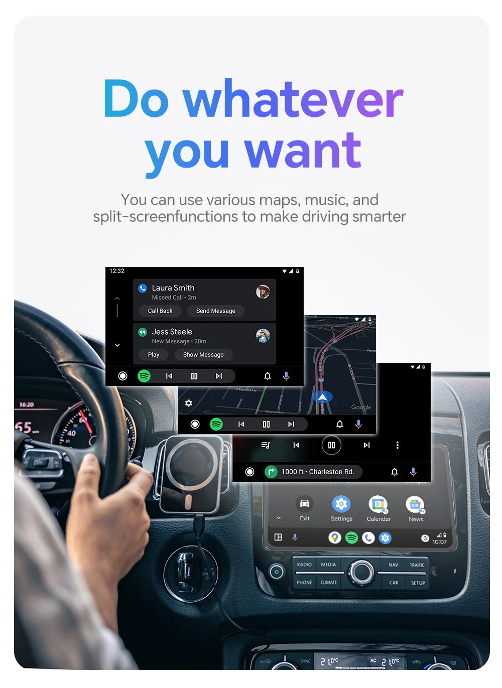 Mini Box Wired to Wireless CarPlay and Android Auto 5GHz WiFi5 Transmission Speed Plug and Play Fashionable and Portable