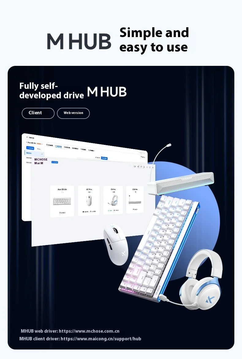 MCHOSE ACE68 Air Magnetic Keyboard Magnetic Switch 8k Polling Rate 128k Scanning Rate RGB Light Box Customized Gaming Keyboard