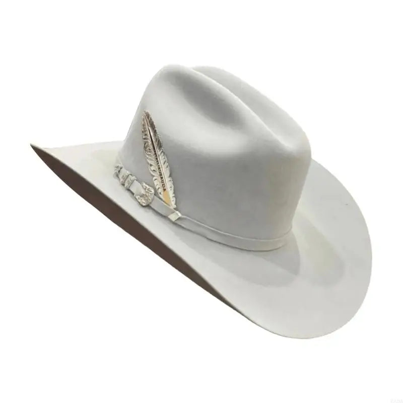 Elegant Wool Fedoras Hat For Men And Women White Gentleman Breathable Unisex Hat For Outdoor Event 6XDA