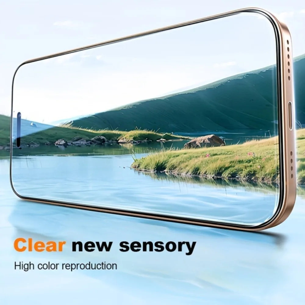 2Pcs Ultra HD Tempered Glass For iPhone 17 16 15 Pro Max Air 16e 15 Plus 14 13 12 11 Pro XR XS Max Dust Free Easy Install Glass