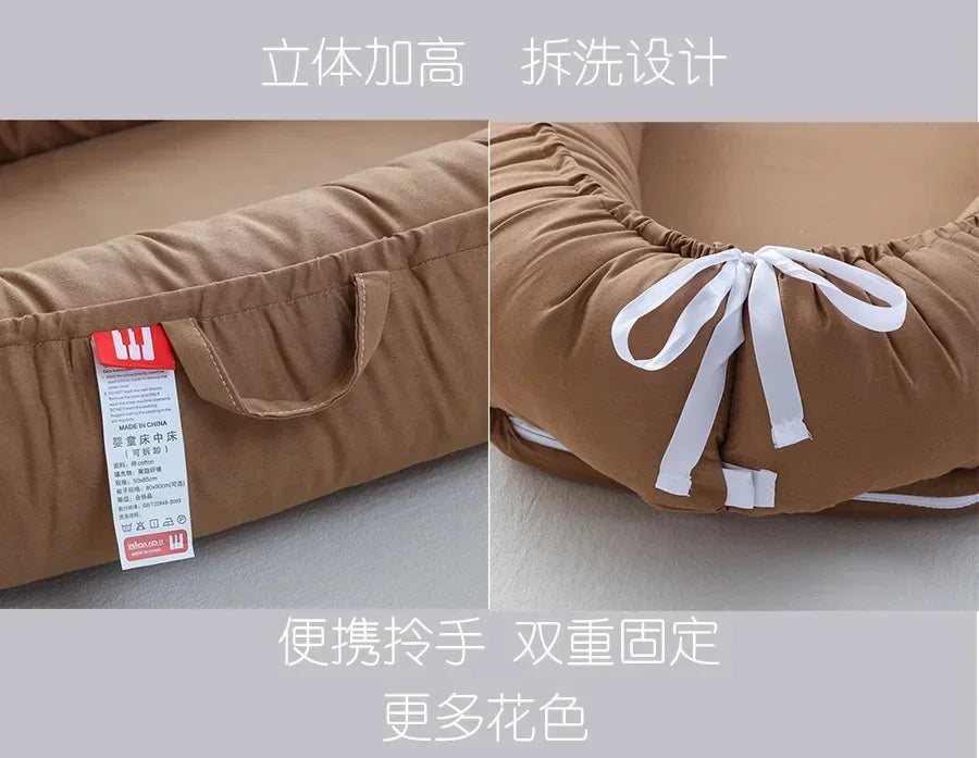 Portable Bassinet Travel Bed Bassinet Bumper with Pillow Portable Crib Gifts Cotton Baby Nest Bassinet Baby Cribs Cot Baby Bed