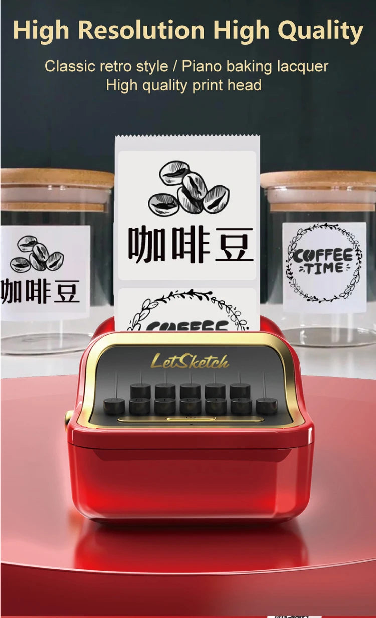 Wireless Bluetooth Label Printer Portable Thermal Printer Similar as B21 Labeling Machine Mini Label Maker 40*30MM Sticker