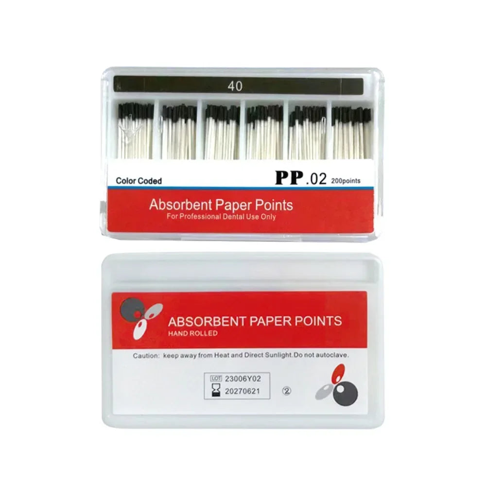 Dental Absorbent Paper Points Moisture Absorbing Paper Tips Taper 0.02 0.04 0.06 F1 F2 F3 Dental Clinics Consumables