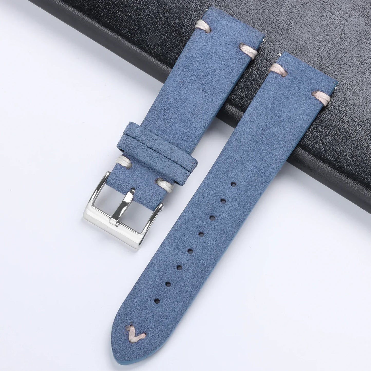 Soft Suede Watch Band 18mm 20mm 22mm Leather Strap Brown Blue Black Belt Replacement for Seiko Quick Release Men Women Bracelet