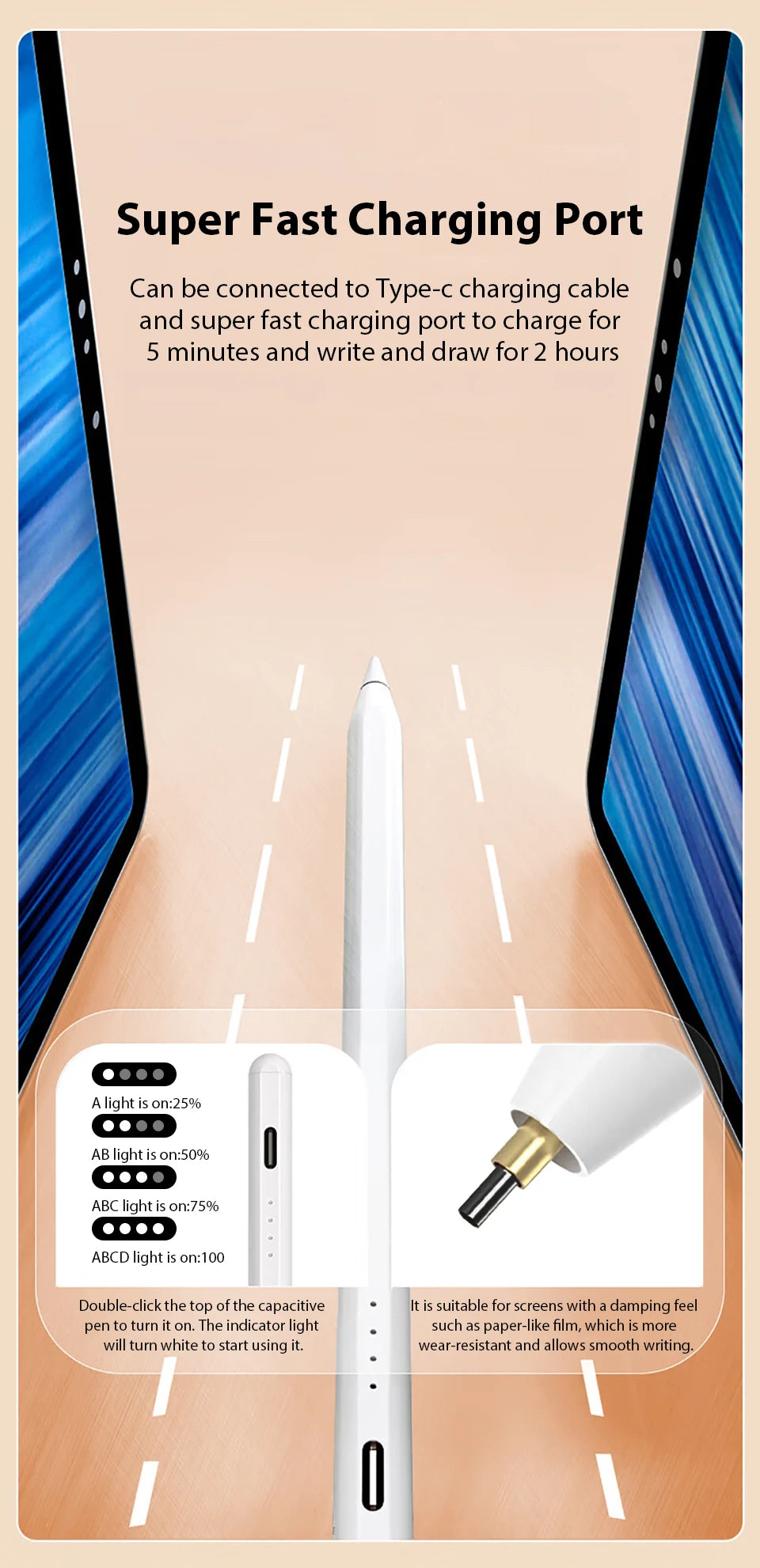Stylus For Android, iOS, Windows, IPad, Apple Pencil Accessories, Universal Stylus For Tablets And Phones