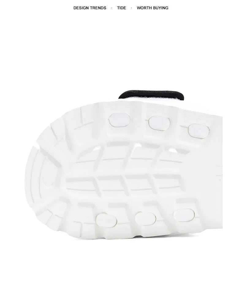 Men's Casual Slip-On Shoes Thick Bottom Air-Cushioned Slippers Magic Tape Simple High-End Summer Sandals EVA Material