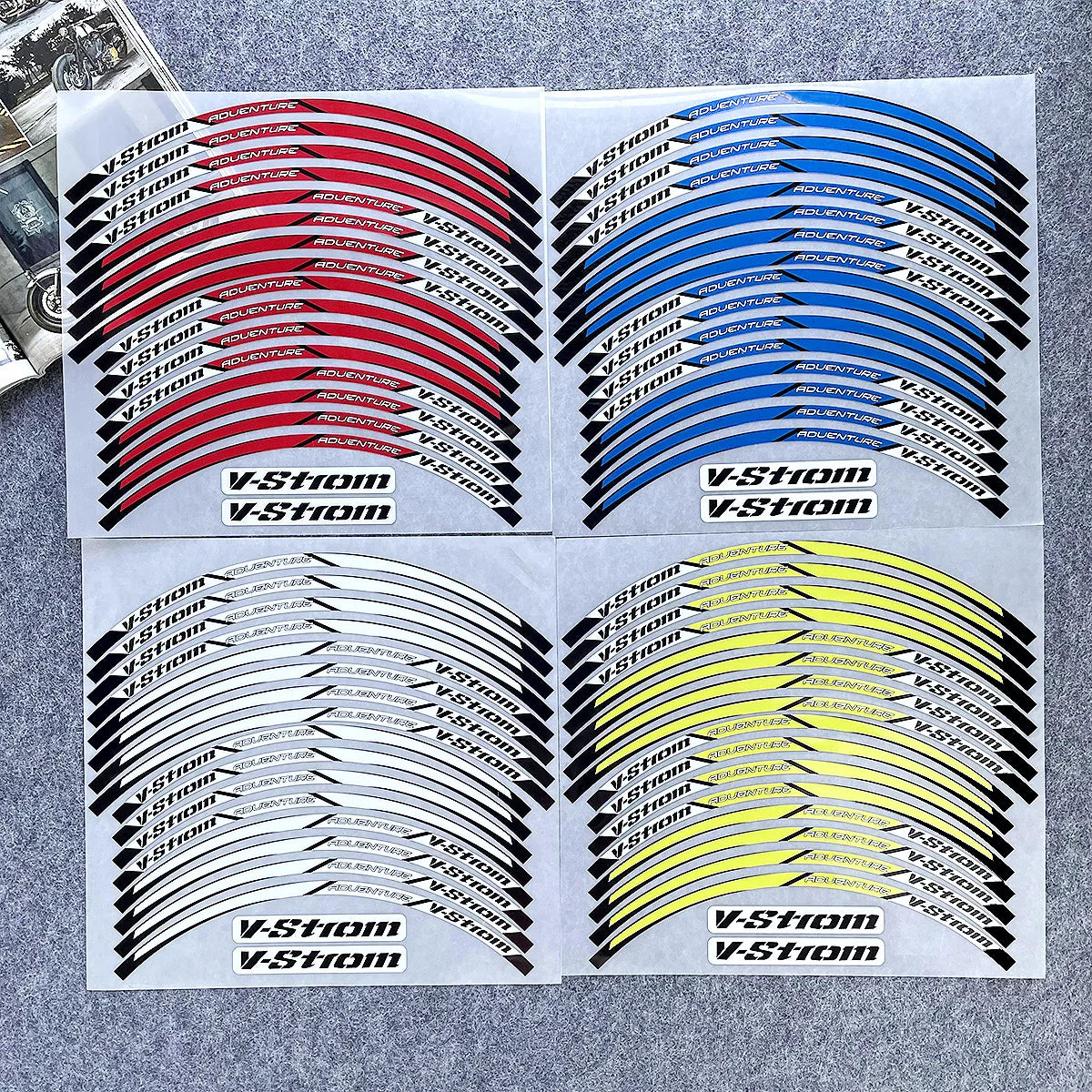 For Suzuki V-Strom 250 SX Vstrom 1000 1050 XT DL 650 Reflective Motorcycle Wheel Hub Stickers Motocross Rim Decals Accessories