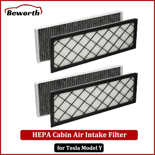 4PCS Cabin Air Filter HEPA for Tesla Model Y Air Intake Filter Replacement with Activated Carbon 2020-2023 ModelY Accessories