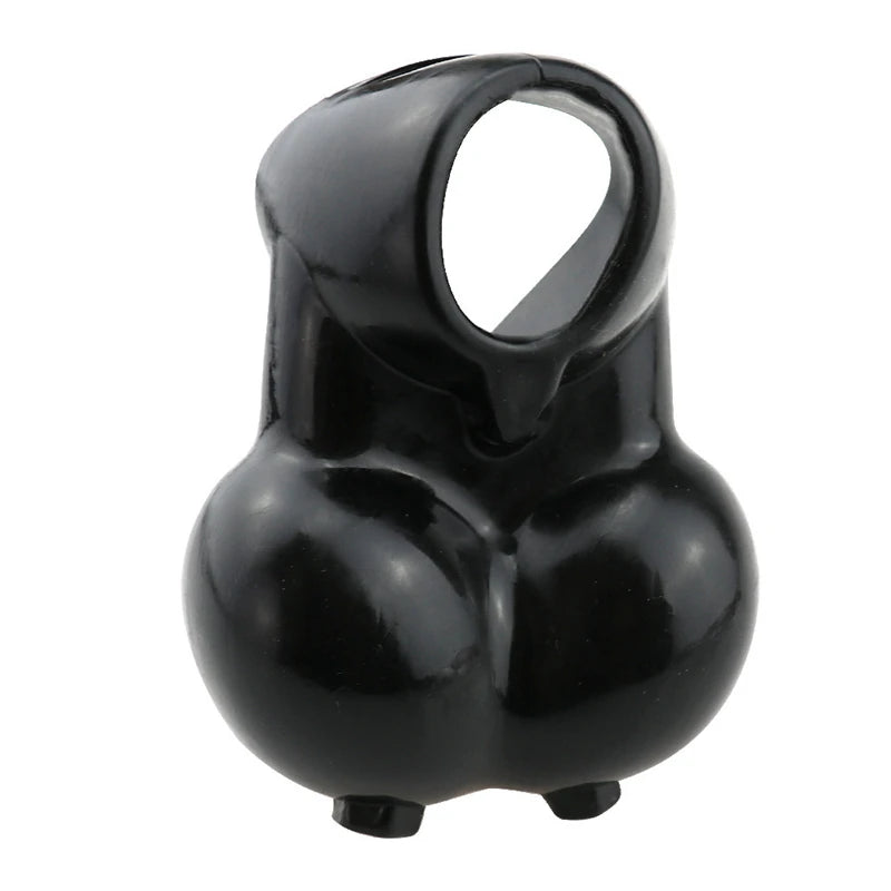 TPE Squeeze Ball Testicle Sack Enhancer Cock Sleeve Penis Ring Scrotum Pouch Erection Delay Ejaculation Adult Sex Toys for Men
