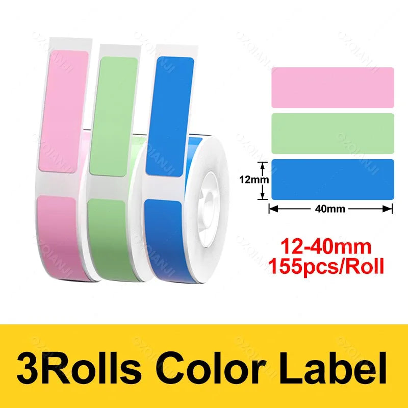 Niimbot D110 D11 Label printer paper Waterproof Anti-Oil Price Label Sticker Transparent Pure Color Label thermal Sticker Paper