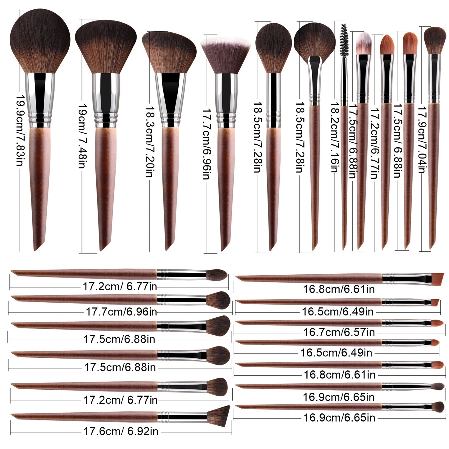 24 makeup brushes with wooden handles Natural Makeup Brushes Set Eyeshadow Make Up Brush Hair Kit for Makeup nabor kistey Blendi