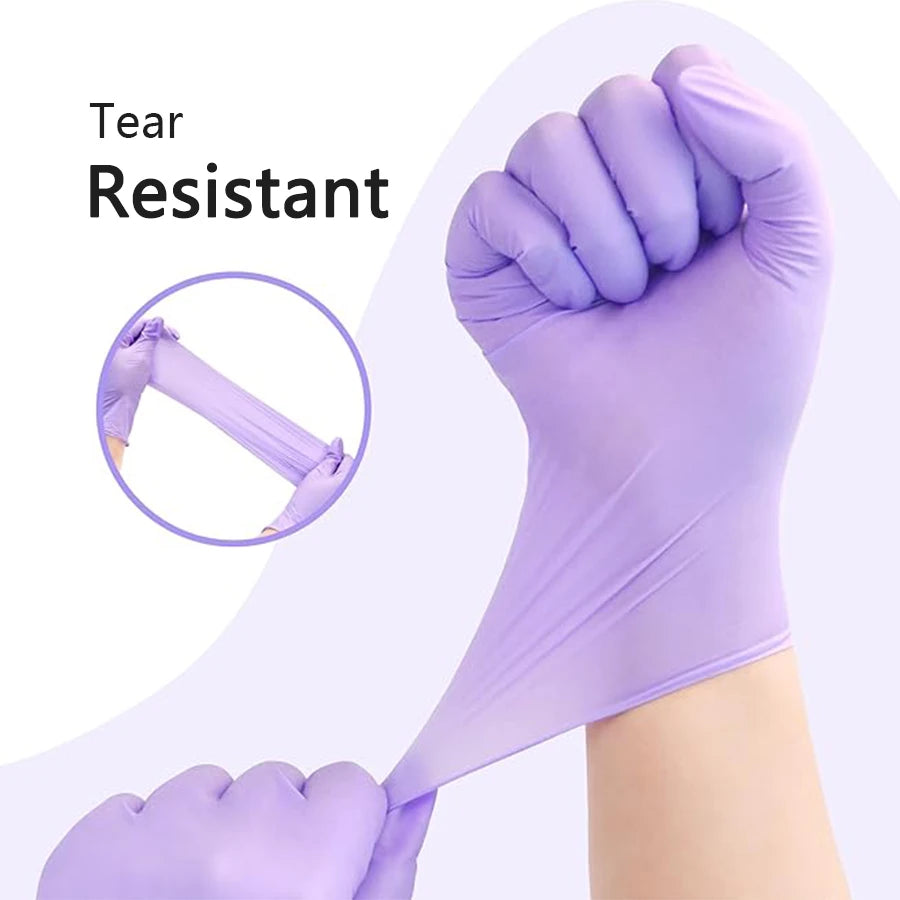 20-300pcs Nitrile Exam Gloves Disposable Purple Lilac Glove Food Grade Sterile Powder Free Protection Gloves for Cooking Clean