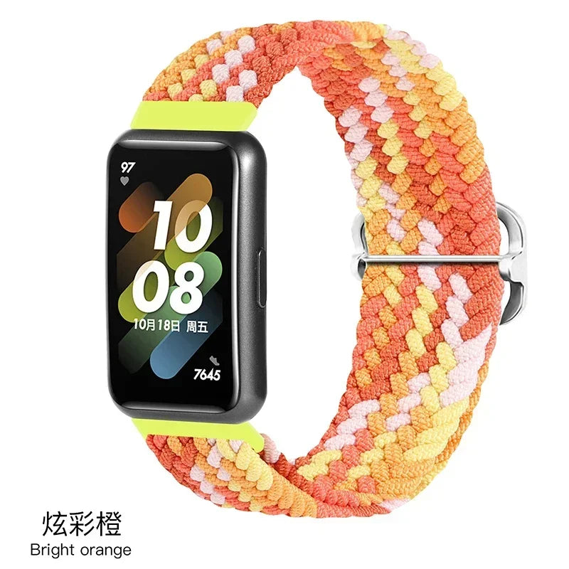 Strap For Huawei Band 7 Adjustable Elastic Nylon Braided Strap Men Women Replacement Bracelet Wristband For Huawei Band 7