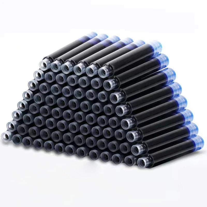 50pcs Fountain Pen Ink Cartridge Refills Bottle 4 Color Disposable Dia 3.4mm 2.6mm  School Office Stationery Supplies CW-159