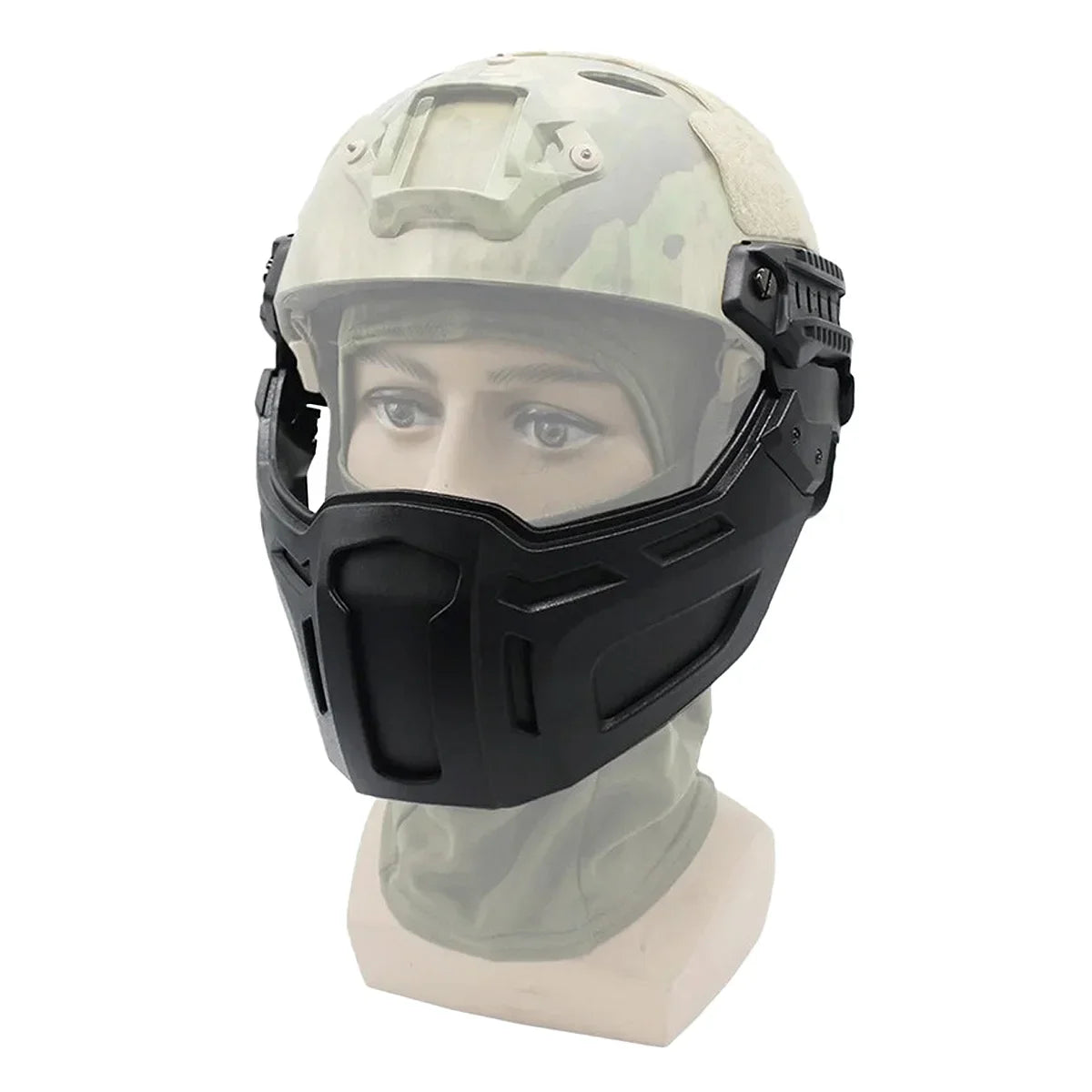 Tactical FAST Helmet Flip Goggles With Half Face Mask Hunting CS Games Airsoft Paintball Mask Helmet Accessories Protect Gear