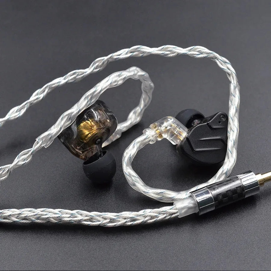 KZ 784 Cores Silver Plated Upgrade Earphone Cables 8 Core Silver Blue Hybrid Headphone With 3.5MM Metal Plug ZAX/DQ6/ZSX/ZSN PRO