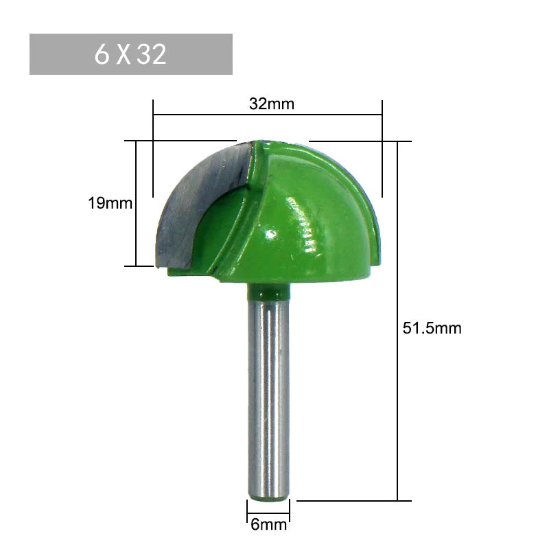 Round Bottom Over Nose Router Bit CNC 6mm Router Bit Set Carbide Ball End Mill 6mm 8mm for Wood Woodworking