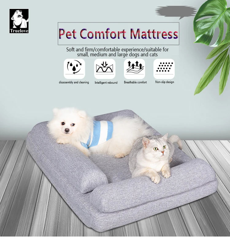 TRUELOVE Pet Bed TLX1211Pet Comfort Mattress Hidden Zipper For Easy Removal Linen Comfort Fabric High-density memory foam pillow