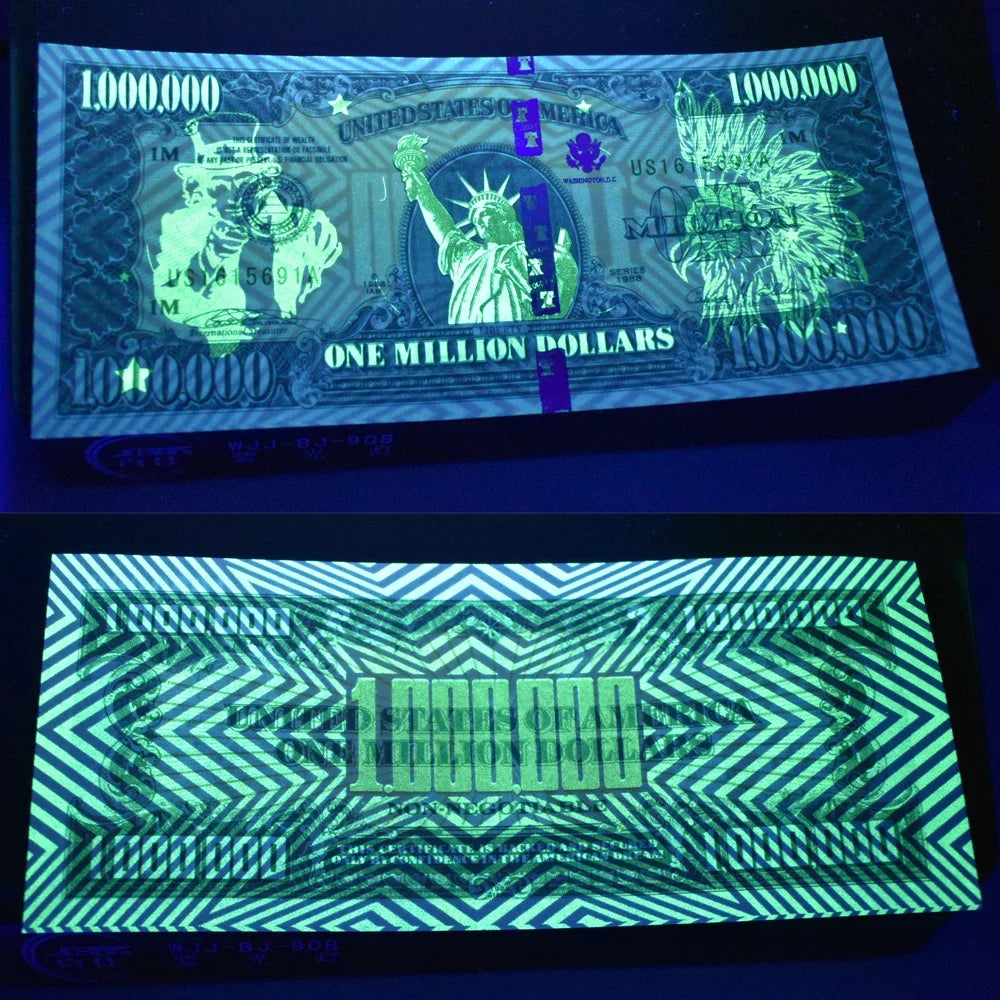 10PCS/100PCS American One Million Dollar Banknote Collection Statue of Liberty Design with UV Anti-counterfeiting Serial Number