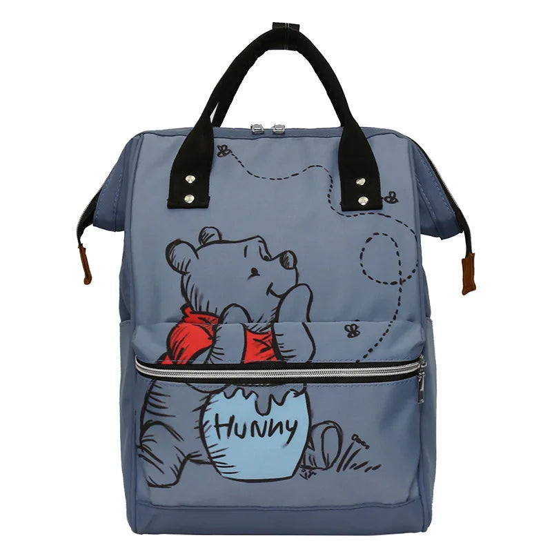 2025 New Disney Winnie The Pooh Diaper Bag Backpack Cartoon Cute Mother and Baby Bag Large Capacity Lightweight Travel Mommy Bag