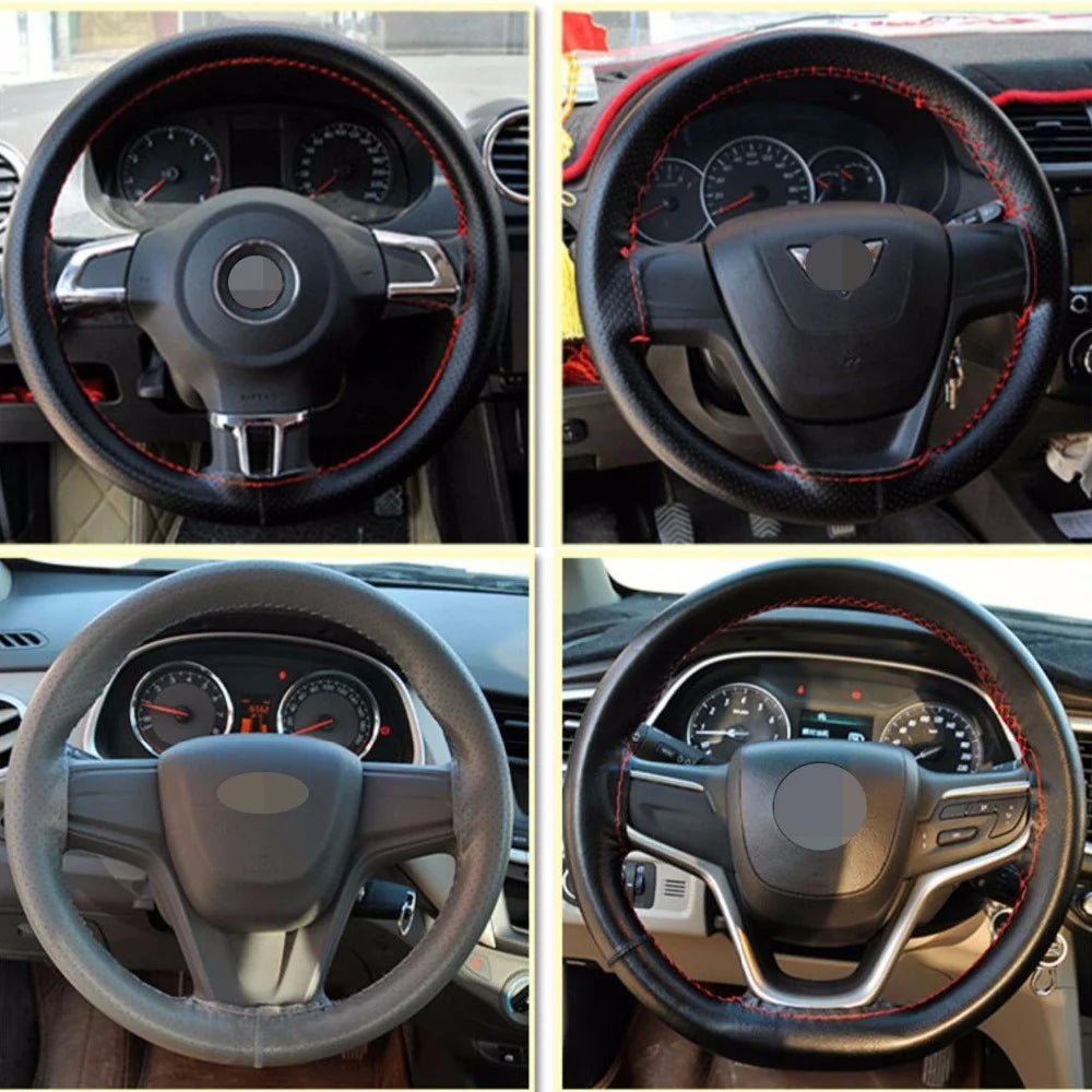 Car steering wheel cover Genuine Leather Hand stitching For Seat Leon Mk3 5F Ibiza 6j 6l 1P 1M Ateca Arona Cupra Formrentor