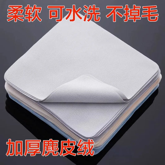 Microfiber suede material for eyeglass cloth.