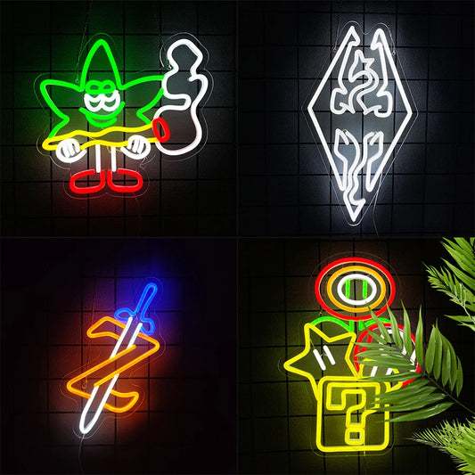 Game Theme Neon Signs, Childhood Memories Icons, Used For Art Decor In Game Rooms, Bedrooms, Bar Parties, Offices And Man Caves.