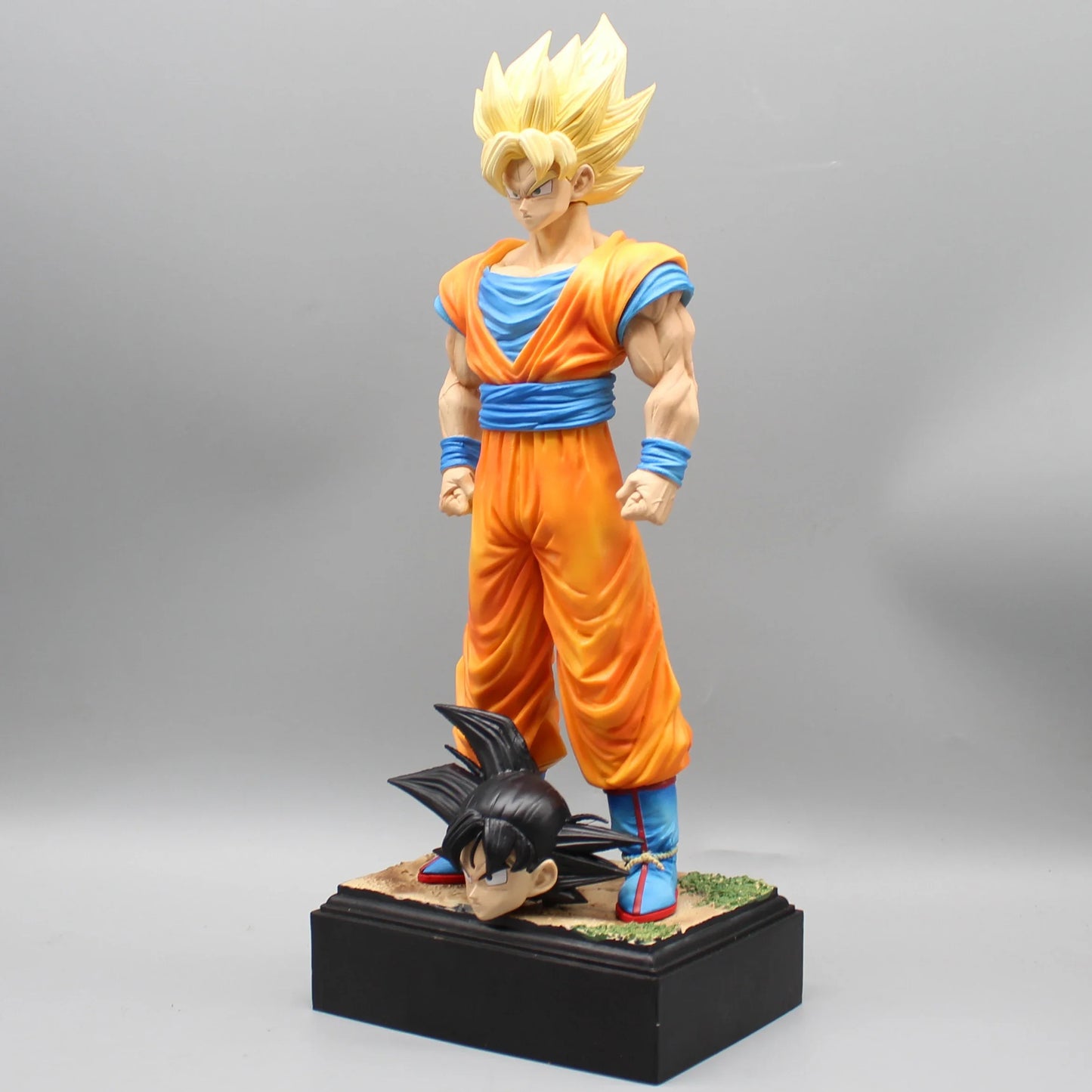 30cm Dragon Ball Z Figures Son Goku Anime Figure 2 Heads Kakarotto Super Saiyan Goku Pvc Statue Model Doll Collection Toys Gifts