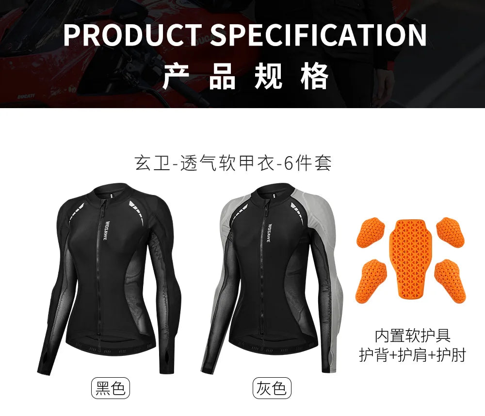 Knight suit women's spring/summer cycling wear Breathable motorcycle protection soft protective jacket top culottes