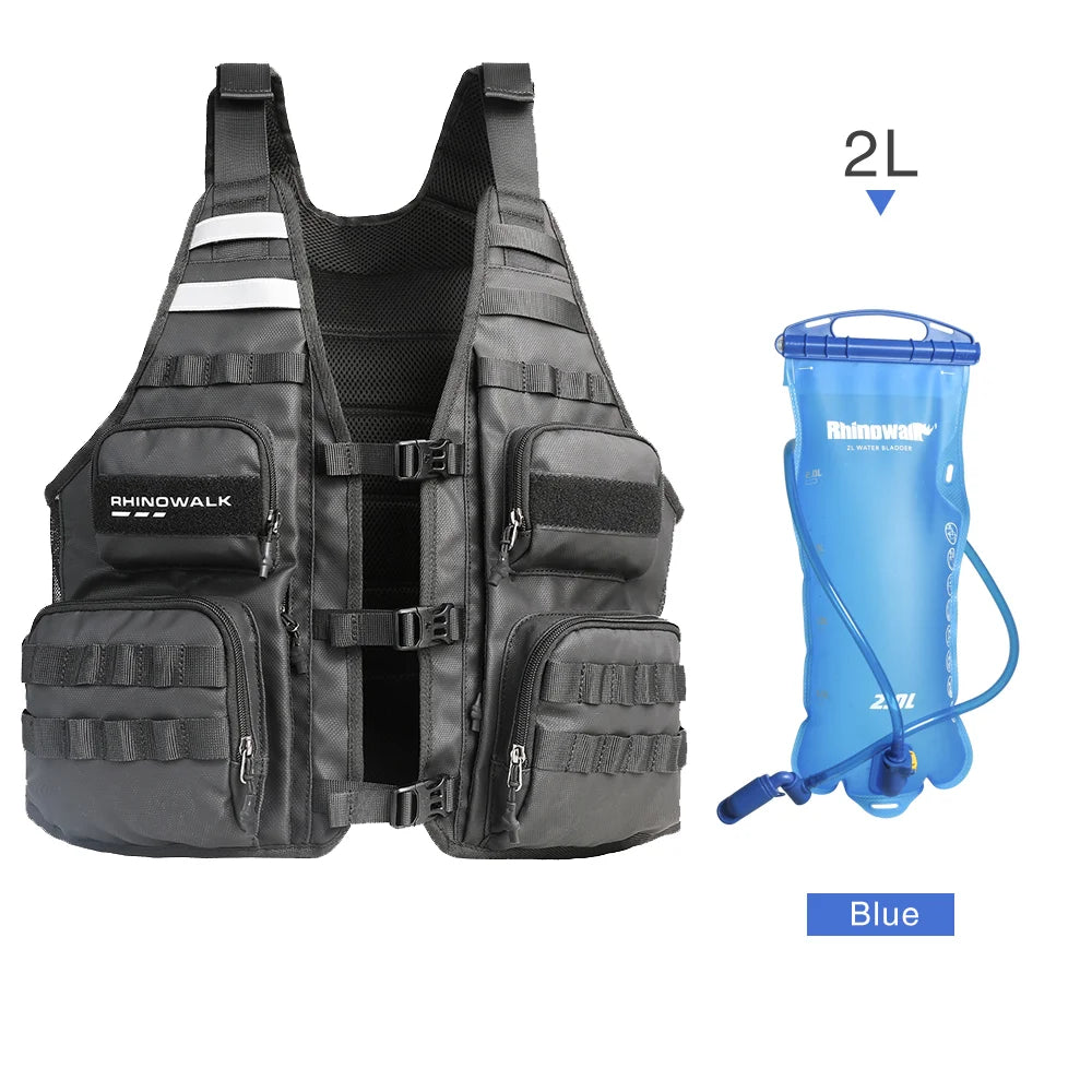 Rhinowalk Motorcycle Vest Adjustable Size Motor Breathable Motocross Vest Motorbike Jacket Backpack Support Water Bag 2L Or 3L