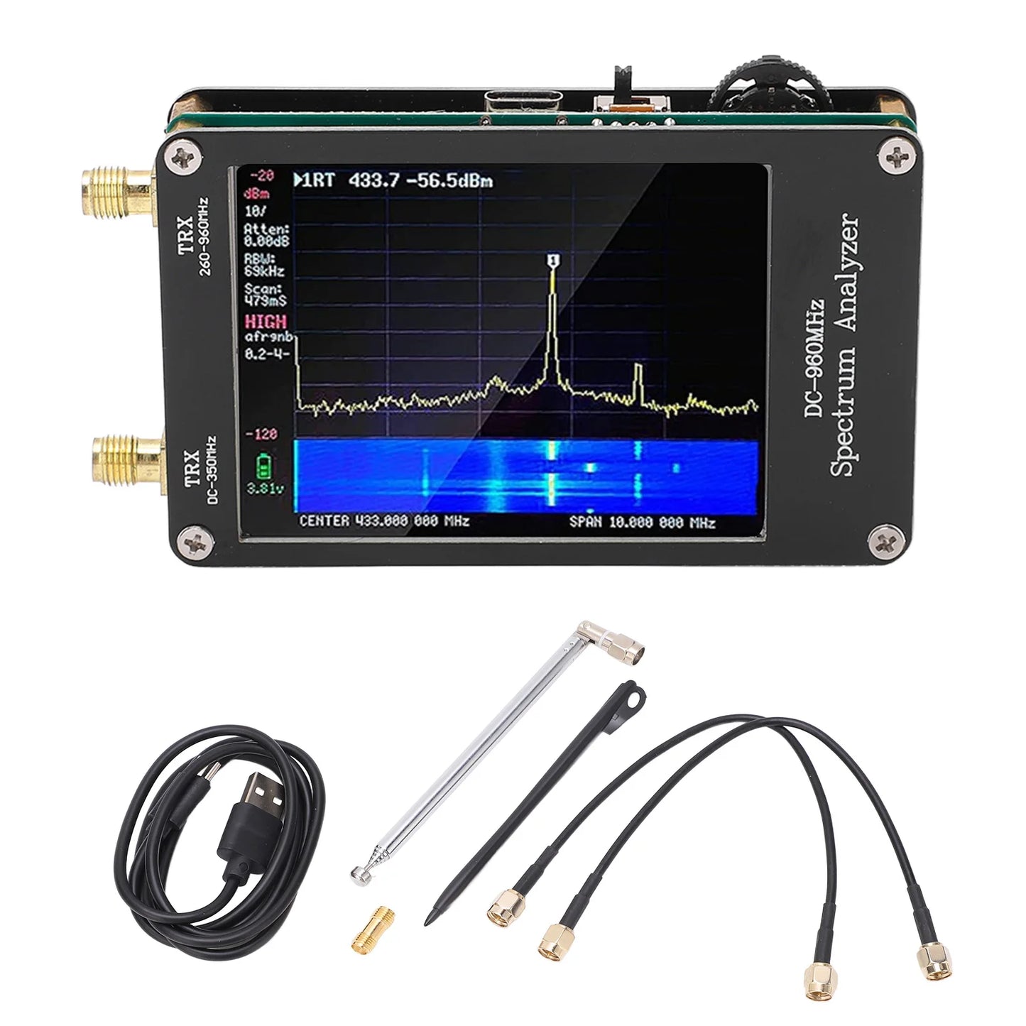 Spectrum Analyzer MF HF VHF UHF Input 4 Modes 2.8in  Portable Spectrum Analyzer  Generator Spectrum Analyzer