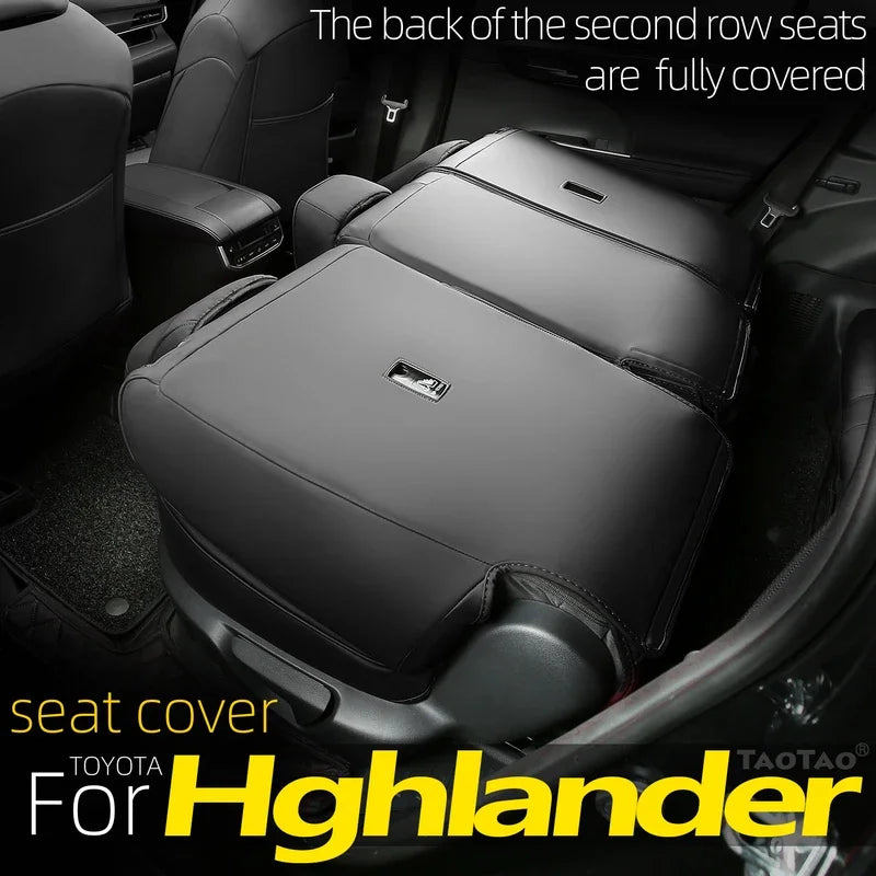 Custom Fit Highlander Car Seat Covers for Select Toyota Highlander Full Set Three-Row Second Row 2020 2021 2022 2023 2024