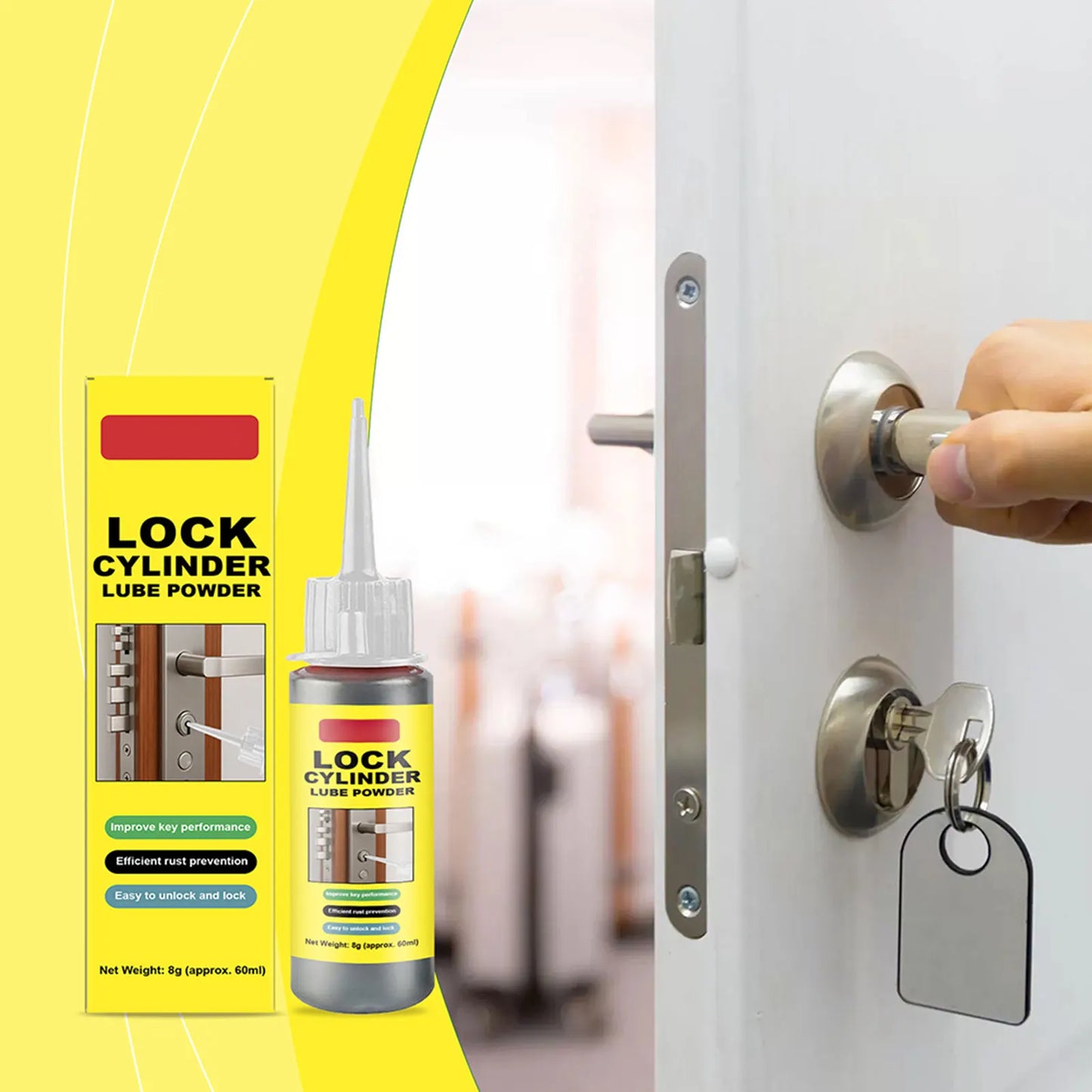 Graphites Lock Cylinder Lubricant Powder,Powdered Lock Cylinder Lubricant,Anti-Rust Lock Cylinder Lubricant For Outdoor Use