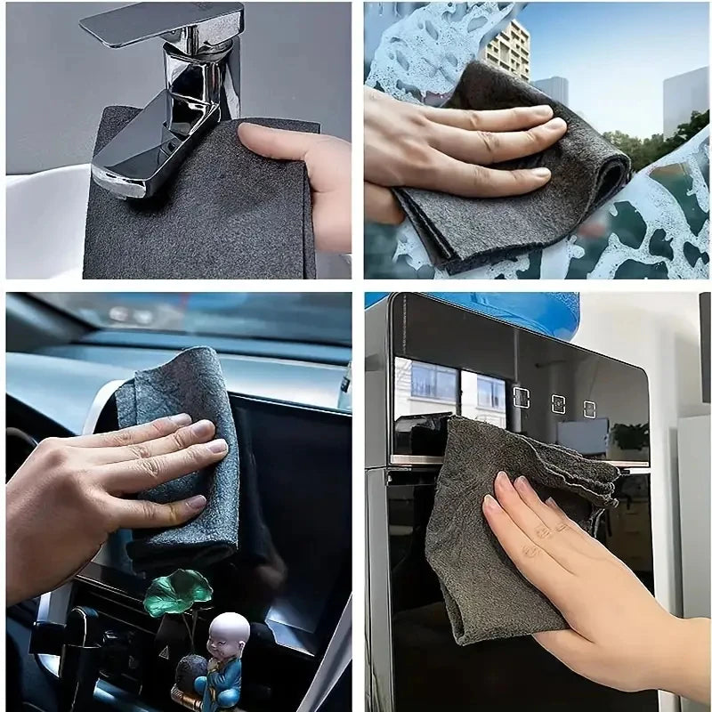 Magic Glass Cleaning Cloth-Thickened Streak-Free Towel, Reusable Dual-Sided Eraser for Kitchen Windows, No Watermark Home Tool