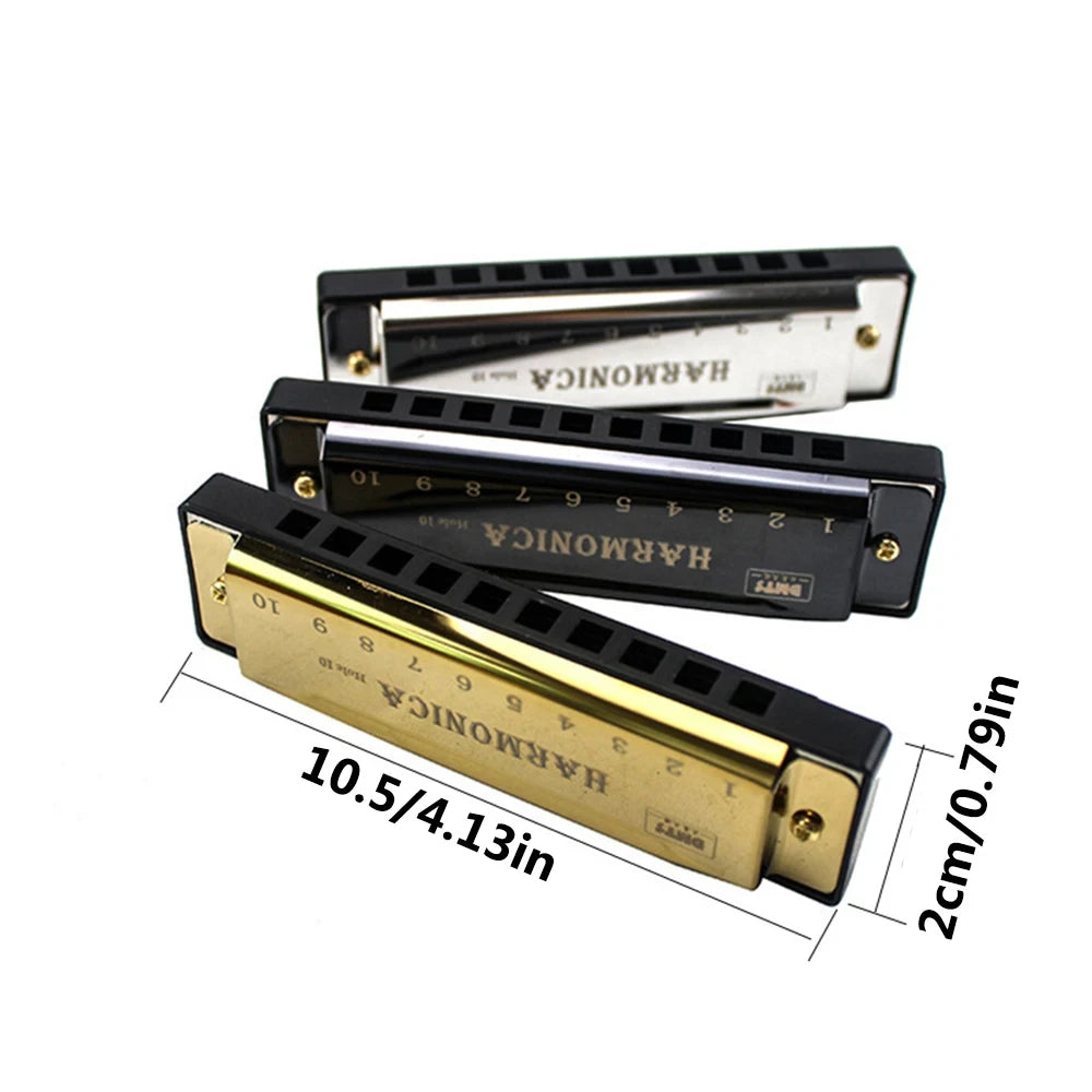 Harmonica Key of C 10 Hole Diatonic Harmonica C with Case for Beginner Students Kids Gift with Case