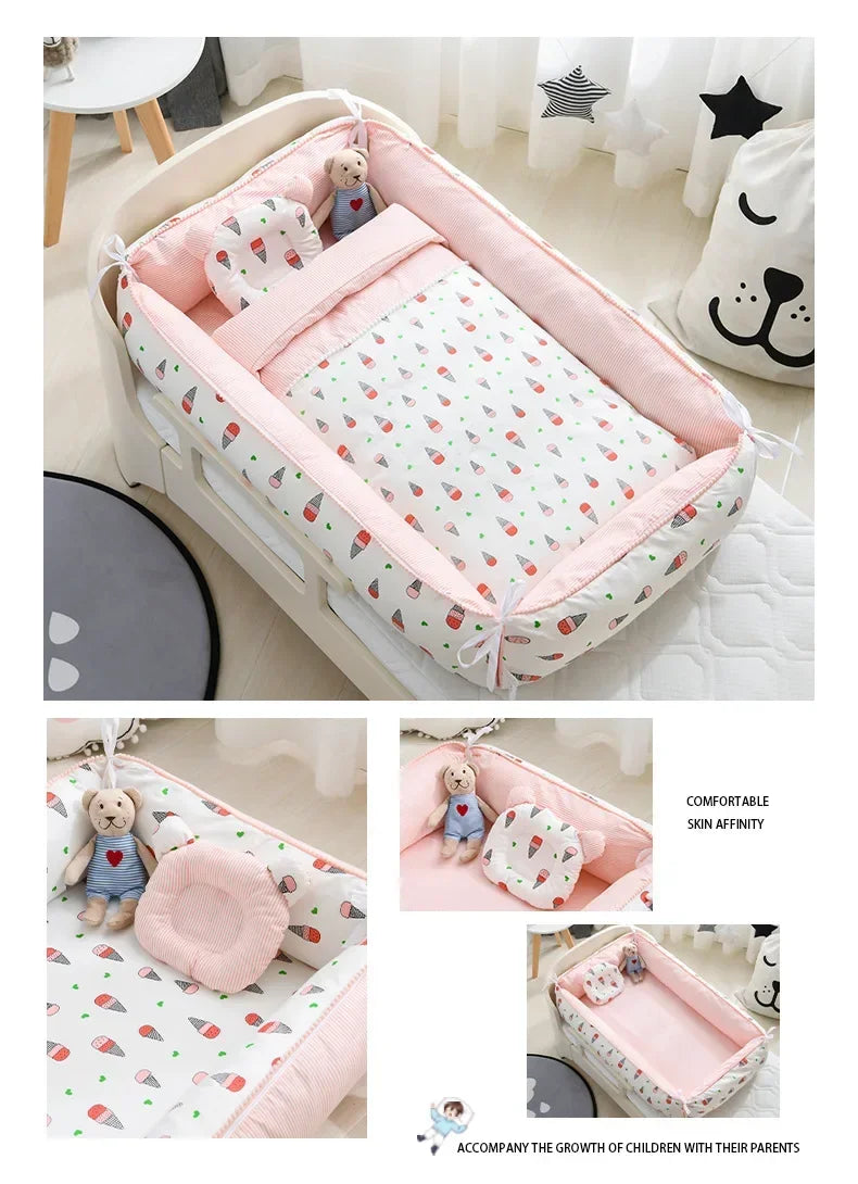 Newborn Bed Folding Baby Sleeping Nest Crib Travel Playpen Mattress Child Toddler Playpens Photography Cama Bebe with Pillow