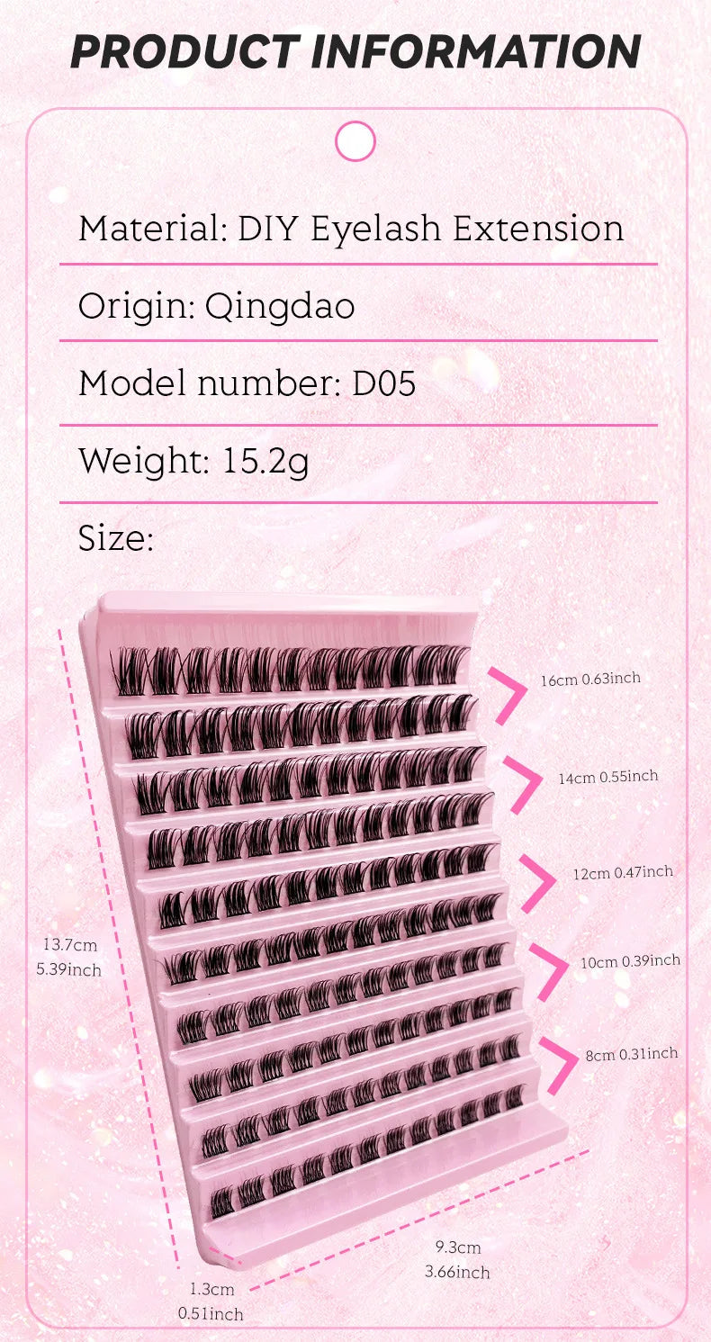 MIAOJIE Lash Clusters 120pcs Cluster Lashes 8-16mm Individual Lashes Natural Look D Curl Fluffy Cluster Lashes DIY Eyelash Exten