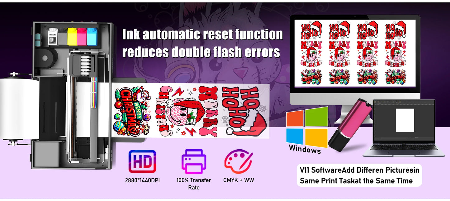 A4 DTF Printer For Epson L800 T shirt Printing Machine 8.2inch DTF Printer with Roll Feeder Directly to Film Transfer Printer