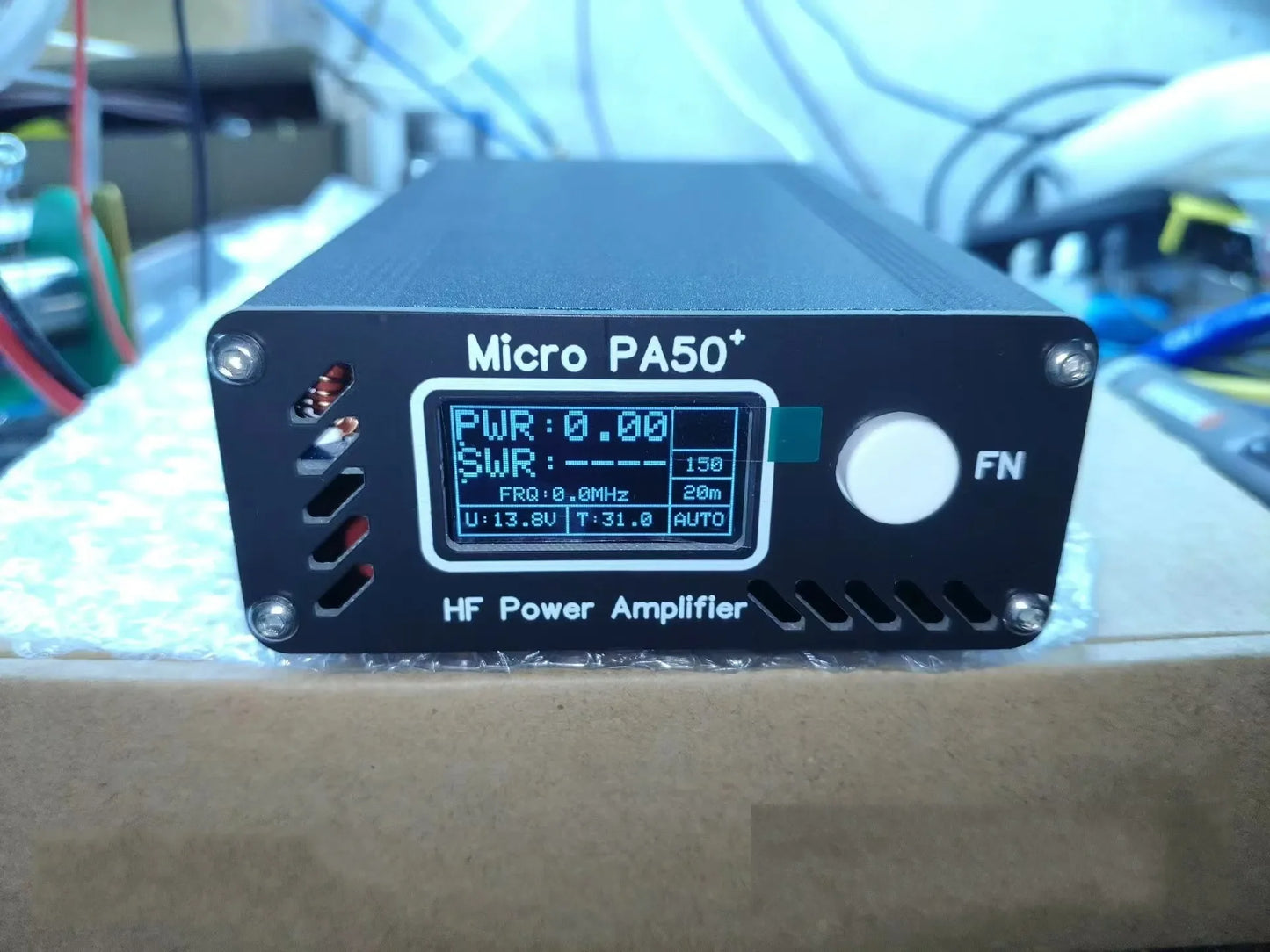 Micro PA50+ (PA50 Plus) 50W 3.5MHz-28.5MHz 1.3inch OLED Screen Intelligent Shortwave HF Power Amplifier SWR Meter LPF Filter