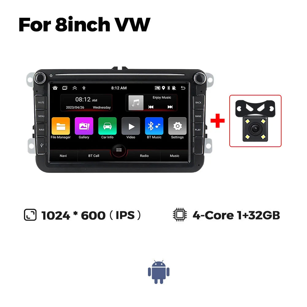7/8/9" Android13 BT GPS Car Multimedia Radio for Volkswagen VW Golf 5 6 Polo Passat B6 B7 CC Skoda Jetta Tiguan Touran GOLF POLO
