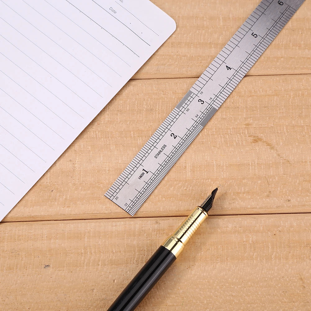 Stainless Steel Metal Straight Ruler Precision Double Sided Precision Measuring Tool Scale Metric Ruler Accessories 15-40cm