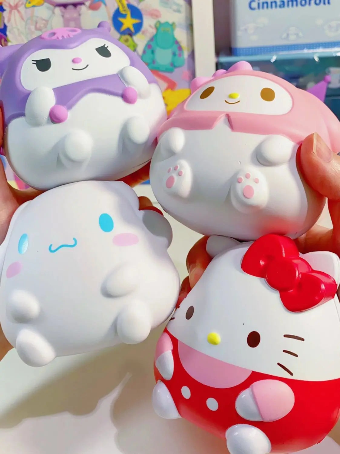 Sanrio Kawaii Hello Kitty Melody Decompression Kuromi Cinnamoroll Stress Relief Squishy Anime Cartoon Children's Hand Pinch Toy