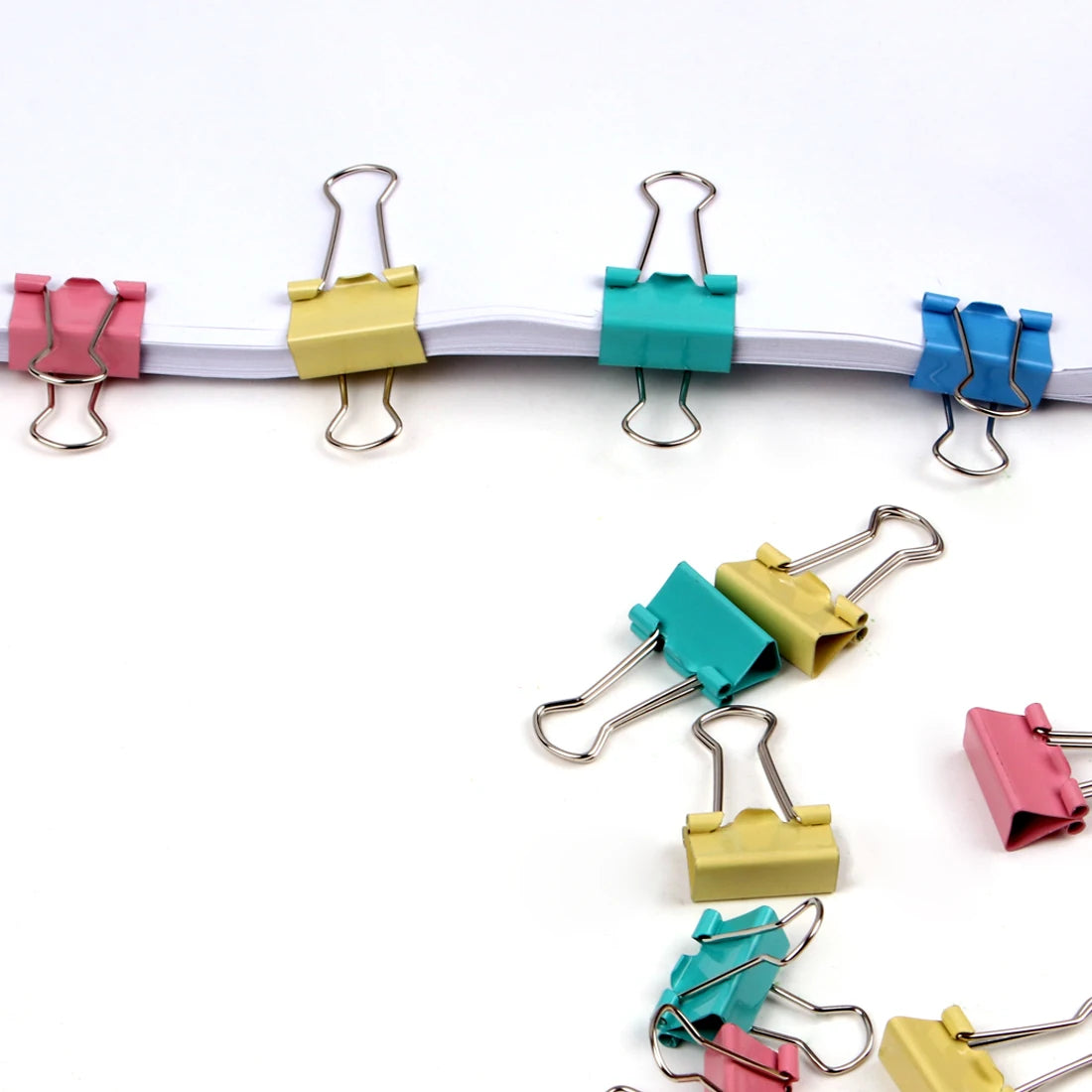 MOTARRO 40Pcs 19mm New Colorful Dovetail Clip Effortless Binder Clip Long Tail Clip For School Office Learning Supplies 1Box