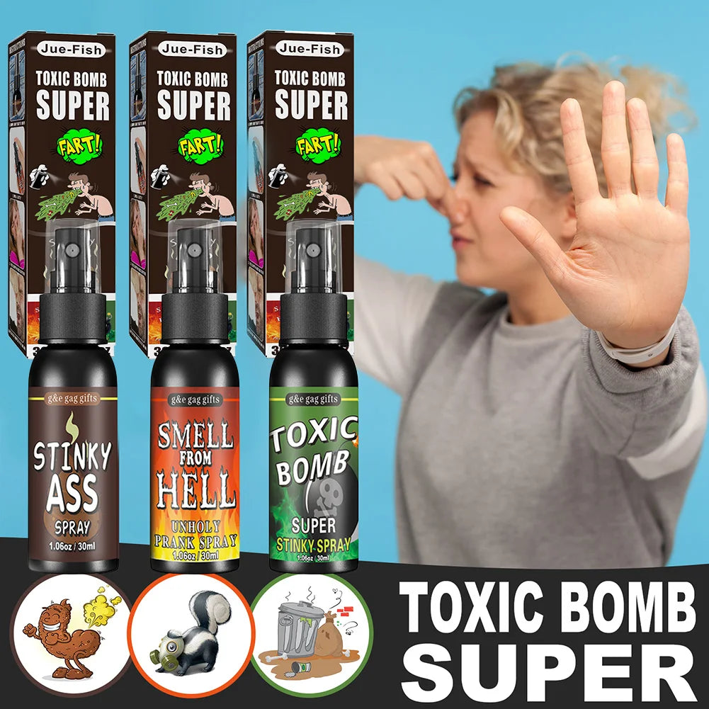 30ml Fart Gag Spray Prank Joke Plastic Spray Can Stink Party Supplies Stinky Fart for Adults Kids Non Toxic Halloween Funny Toys
