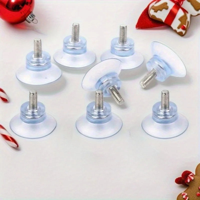 M6 Screw Rubber Suction Cups, 3.51cm Transparent with Metal Screws - Ideal for Glass Table Top Replacement & Holiday Decorations