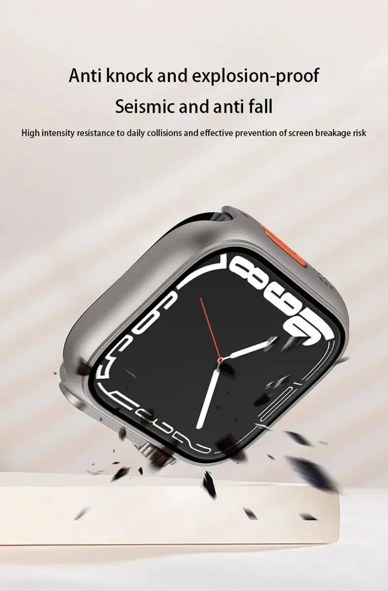 2PCS Case Glass+Case For Apple Watch 42 46 44 45 41 40mm Screen Protector Cover Change Ultra Bumper IWatch Series10 9 8 7 SE 6 5