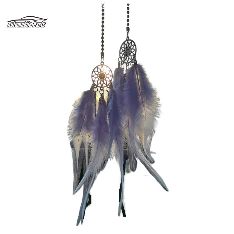 Dream Catcher Car Pendant for Girls Feather Mirror Hanging Pendant Home Decor Lucky Car Ornament Girls Car Interior Accessories