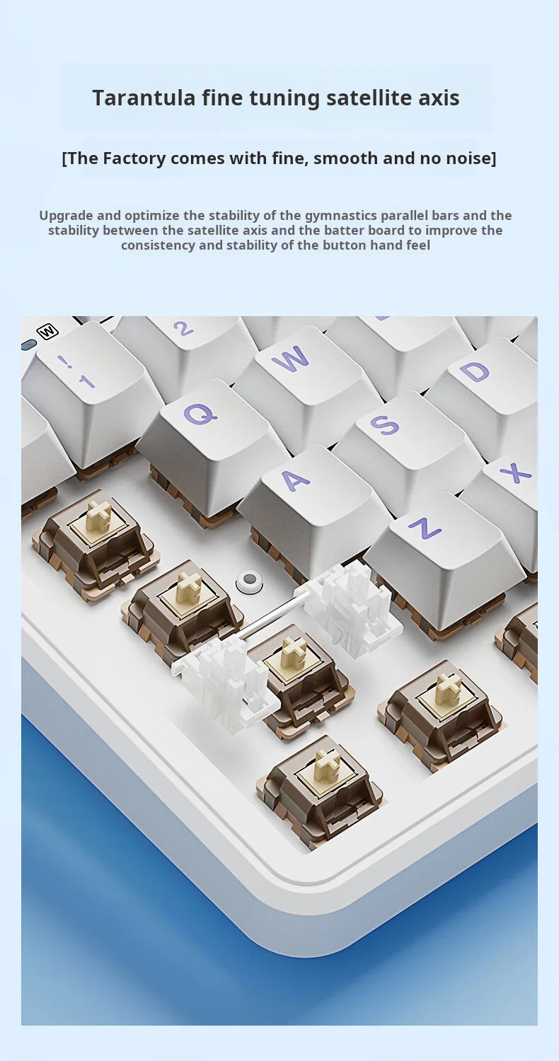 AULA F108pro Mechanical Keyboard Three-mode Bluetooth /2.4G/ Wired Customized Full-key Hot-swapable Gasket Structure RGB Light e